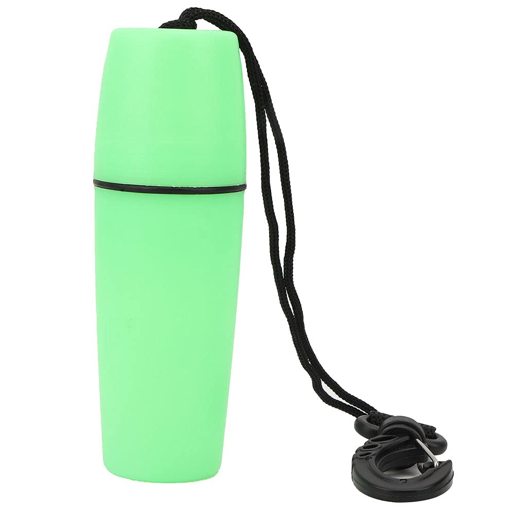 Yosoo Health Gear Watertight Floating Dry Box Container with Lanyard, 12.7x4.4cm Portable Capsule for Kayaking Diving Snorkeling (Green)