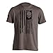 Dion Wear Men's American Flag Skull Short Sleeve T-Shirt (L, Brown)
