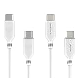 USB Type C Cable, RAVPower USB C to USB C Charger (2 Pack, 3ft and 6ft), Fast Charging Cord for Samsung Galaxy S9 S8+ Note 8, LG G6 G5 V30 V20, Google Pixel, Nintendo Switch and More (White)