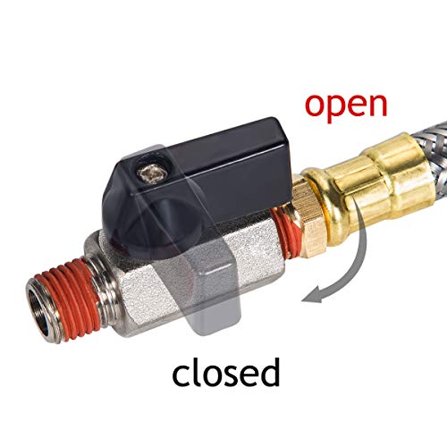 Breezliy Extended Tank Drain Valve Assembly Kit ,10 Inch Braided Steel