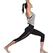 TELALEO Yoga Pants for Women with Pocket, High Waisted Mesh Workout Running Exercise Capri Leggings Pants Black Medium