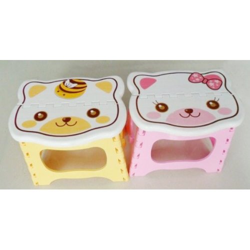 TOOGOO(R) Cute Cartoon Cat Easy Foldable Children Step Very Firm Stool-Pink