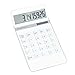 Calculator,10 Digits Electronic Desktop Calculator, Solar and Battery Dual Powered Office Calculator with Titled LCD Display by EverPlus,Pure White