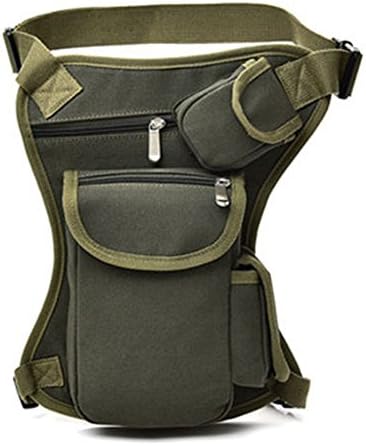 Multifunction Retro Canvas Sports Racing Drop Tactical Leg Bag Fanny Pack Waist Bag (Military Green)