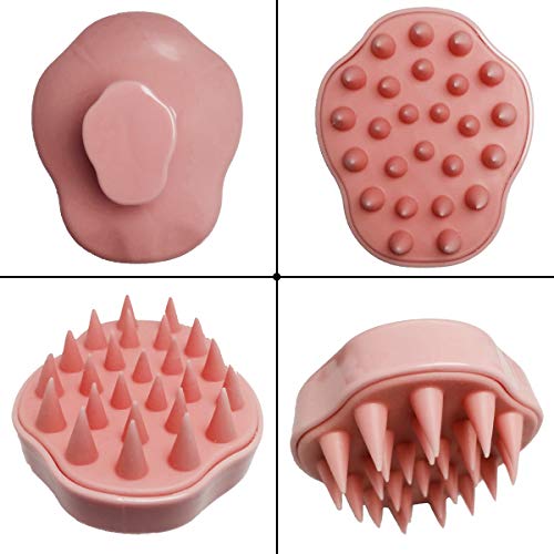 2pcs Exfoliating Brush for Ingrown Hair Treatment, Hair Scalp Massager Shampoo Brush, Exfoliator for Face, Bikini, Armpit, Fascia and Cellulite Blast Massager Tool for Men and Women, Pink