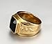 Vintage Men's 18K Gold Plated Stainless Steel Rings with Agate Gemstone,Size 8 to 12