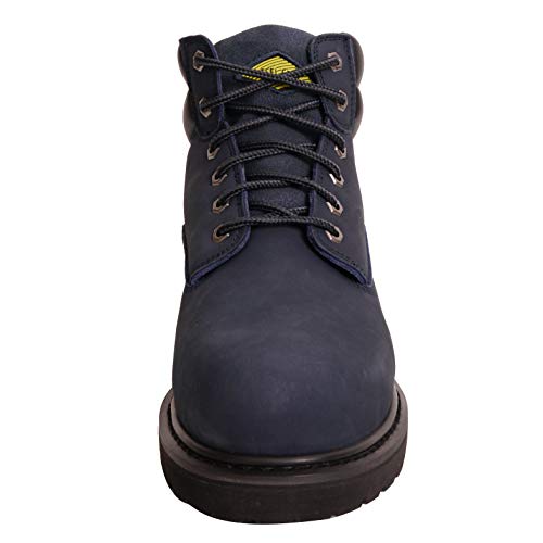 Steel Toe Work Boots for Men 6" - Safety Shoes Slip Resistant & Electrical Hazard Work Boots (11, Navy)