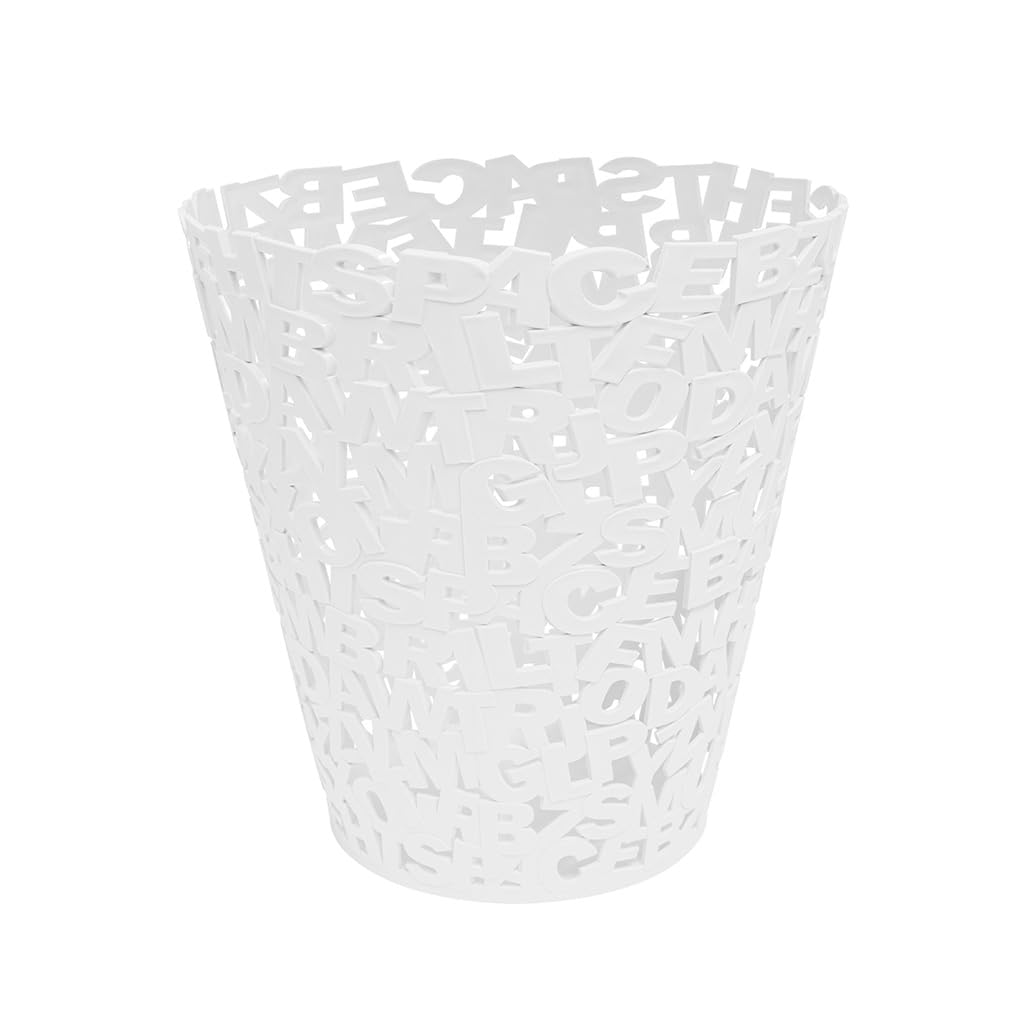 Balvi Wastebasket Letters White colour Plastic 30cm