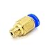 JIUWU Pneumatic Air Straight Fitting 4mm Thread M6 One Touch Hose Connector Pack of 10