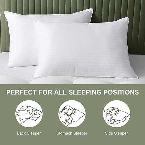 Ankwos Down Alternative Bed Pillow, 1Pack Queen Size (28”X20), Pillows