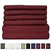 Queen Sheets Burgundy - 6 Piece 1500 Supreme Collection Fine Brushed Microfiber Deep Pocket Queen Sheet Set Bedding - 2 Extra Pillow Cases, Great Value, Queen, Burgundy