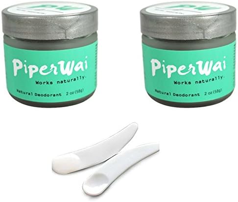 PiperWai Natural Deodorant 2oz 2 Jars PLUS 2 Application Spoons