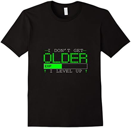 Men's I Don't Get Older I Level Up T-Shirt for Geeks and Gamers 3XL Black