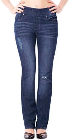Bluberry women's Emma medium wash straight leg denim