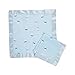 aden + anais Aden Issie Security Blanket, Super Soft 100% Cotton Muslin, Satin Trim, Making Waves, 2 - Pack