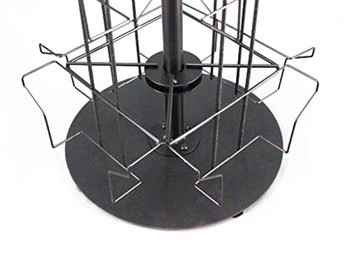 FixtureDisplays Rotating Greeting Card Display w/Sign Clip, 12 Horizontal Pockets - Black 119934