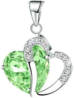 Women Heart Crystal Rhinestone Silver Chain Pendant Necklace Jewelry by