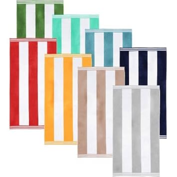 Jacquard Surdimensionné Serviette De Plage Rayé Rouge