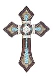 TOOLED LEATHER TURQUOISE CROSS STONE