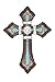 TOOLED LEATHER TURQUOISE CROSS STONE