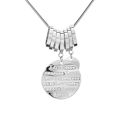 PengJin-Woman's Round Letter Gold Plated Pendant Sweater Y Necklace, Cubic Zircon Snake Long Chain