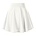 Urban CoCo Women's Basic Versatile Stretchy Flared Casual Mini Skater Skirt (Medium, White)