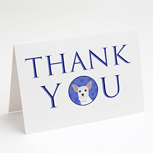 Caroline's Treasures CK9111GCA7P Schnauzer White #2 Thank You Greeting Cards an…