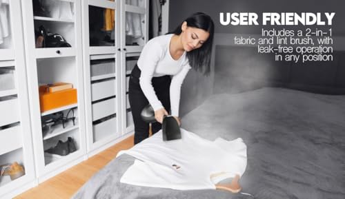 Garment Steamer, 1500W Travel Steamer with 300ml Detachable Water Tank, Fast 30s Heat-Up, Auto-Off, Handheld Steamer for Wrinkle Removal on Clothes, Garments, and Fabrics Black