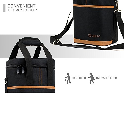 image for OPUX Premium Insulated 4 Bottle Wine Carrier Tote Bag | Wine Travel Ba