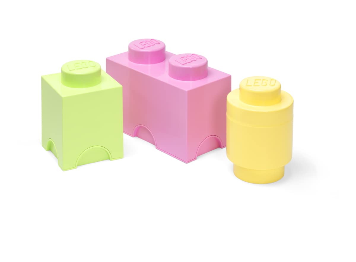 Room Copenhagen LEGO Storage Brick Multipack S, Stackable Storage Boxes, Set of 3 pcs, Desk Storage, LEGO Organizer, Toy Box, Home Decor, Pastel Set
