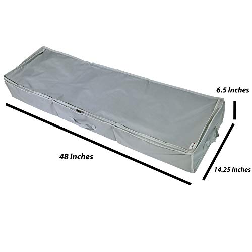 Clorso Under Bed Wrapping Paper Storage Container fits 40 & 42 Inch Gift Wrap Rolls - Gift Wrap Storage Box - Large Wrapping Paper Containers with 2 Large Inner Pockets (Gray)