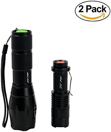 TTpn(TM) Professional Series Flashlight - Our Best and Brightest LED Tactical Flashlight Zoom Lens with Zoomable Focus Water Resistant (2 Pack)