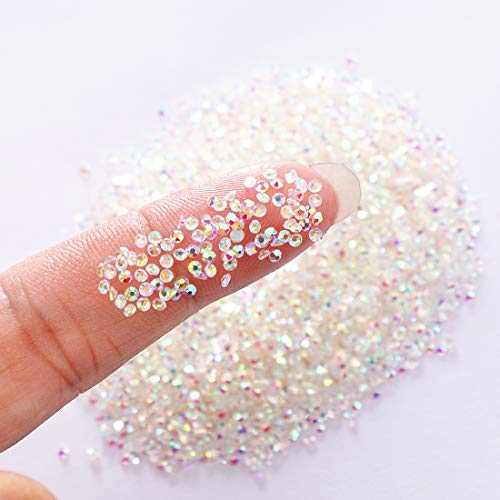 5000Pcs Ultra Mini 2.4mm Small Swarovski Diamond DIY Glass Rhinestones Iridescent Crystals Long Lasting AB Shine for Nail Art Phone DIY Crafts& Nail Beauty Makeup Decoration(UV Glue Needed) - Thumbnail 4