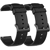 Black Straps for Garmin Approach S50/S44/S42/S40/S12/J1, Forerunner 55/70/645/245/165/170 Bands Silicone Sport Waterproof 20mm Quick Release Wristbands for Vivoactive 6/5/3 Accessories