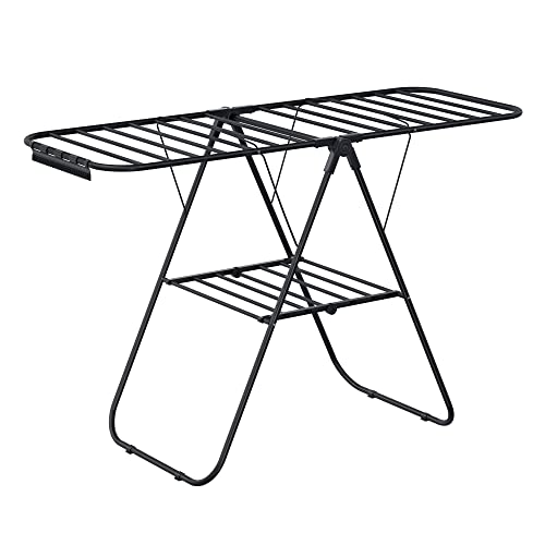 SONGMICS Clothes Drying Rack, with Sock Clips, Metal Laundry Rack