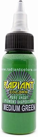 Authentic Radiant Colors U Pick Tattoo Ink Made in USA (1/2 OZ, Medium Green)
