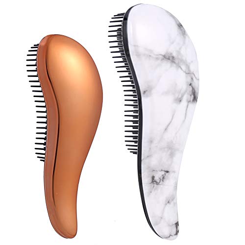 Chenkaiyang Detangling Hairbrush Set No Pain Detangler Brushes Removes Tangles For Curly Straight Wavy Wet Dry Thick Womens Men Kids Hair（2 Pack）