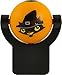 Projectables 11793 Spooky Cat and Flying Bats LED Plug-in Night Light, Auto on/Off, Fall Harvest & Halloween Edition, Orange and Black