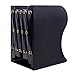 LokRoad Adjustable Bookends - Heavy Duty Metal Book Holders - 2 Dividers - Non Slip Book Stand - Stylish Decorative Bookends- Extends up to 19”(Black)