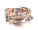 Fesciory Women Multi-Layer Leather Wrap Bracelet Handmade Wristband Braided Rope Cuff Bangle with Magnetic Buckle Jewelry(Rose Gold Beads)