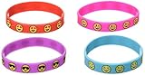 36 PCS Cute Emoji Smiley Face Emoticon Rubber Wristbands Bracelets Birthday Party Favors