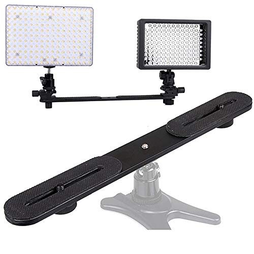 StyleZ 27cm/10.6inch Dual Camera Extension Bar Mount Straight Flash Bracket Tripod with 1/4" Screw for DSLR Camera LED Light Flash Light Camera Studio