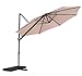 Grand patio Simple Style 10 FT Offset Umbrella, UV Protective Pool Umbrella, Aluminum Cantilever Umbrella with Crank and Air Vent, Beige
