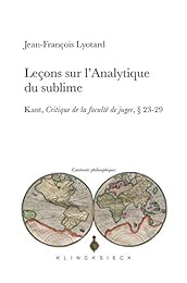 Leçons sur l'analytique du sublime