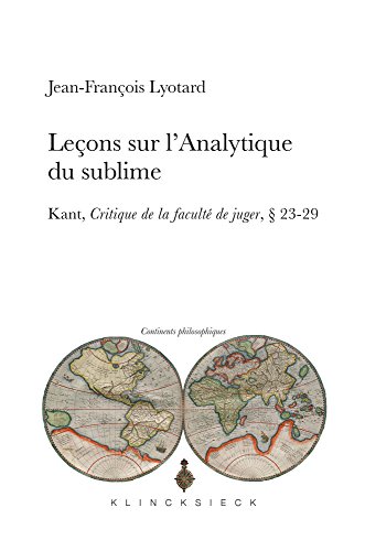 Leçons sur l'analytique du sublime