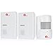 1byone Wireless Driveway Alert, Infrared Motion Sensor with 2 Plug-in Receivers and 1 Sensor