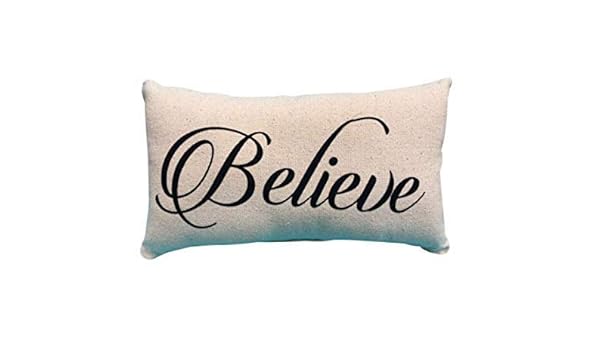 Amazon Com Believe Handmade Lumbar Pillow With Custom Printed