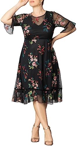 kiyonna rumor ruched dress Amazon.com: Kiyonna Women's Plus Size Rumor Ruched Dress, Bodycon Midi Dress for Women, Night Out or Cocktail Party, with Flutter Sleeves, Empire Waist and Surplice Neckline, Rayon/Spandex Knit : Clothing, Shoes &