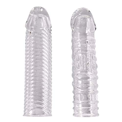 2 PCS/TPE Reusable PÃªnis Sleeve Flexible Glans Sleeve PÃªnis Enlargement Extender for Men