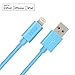 Gembonics Apple MFi Certified, 8 Pin Lightning to USB Cable 3ft Sync & Charger for iPhone X, 8 8Plus, 7 7 Plus, 6 6Plus, 5s, 5c, 5, iPad Air, Mini, iPod Touch (Blue)